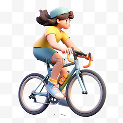 青桔共享单车图片_亚运会3D人物竞技比赛蓝帽女子骑