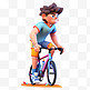 亚运会3D人物竞技比赛蓝色上衣男子骑单车