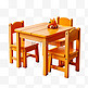 幼儿园桌椅木制餐桌元素