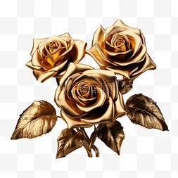 金色梅花竹子图片_金色玫瑰多头玫瑰写实元素装饰图