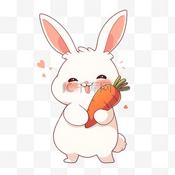 胡萝卜手绘背景图片_可爱手绘兔子胡萝卜卡通元素