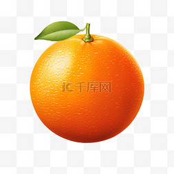 橙子水果新鲜露水写实元素装饰图