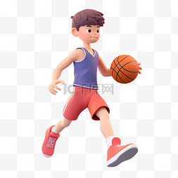 篮球比赛运动员图片_亚运会3D人物竞技比赛蓝衣男孩打