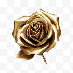 金色玫瑰3d立体质感写实元素装饰