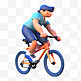 亚运会3D人物竞技比赛蓝色短裤男子骑单车