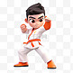 亚运会3D人物竞技比赛白衣男孩打跆拳道