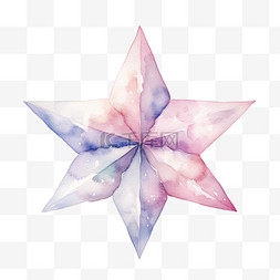 水彩六角星星免扣元素