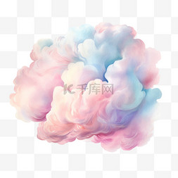 彩色云手绘图片_水彩彩色云朵免扣元素
