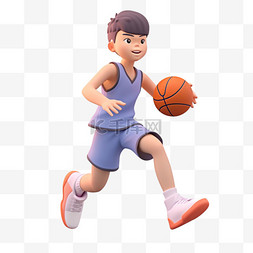 篮球比赛运动员图片_亚运会3D人物竞技比赛紫衣少年打