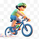 亚运会3D人物竞技比赛绿色帽子男子骑单车