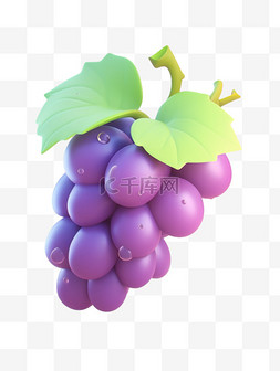 蓝紫图标图片_3d图标卡通元素葡萄