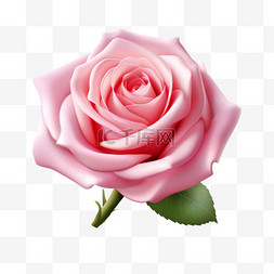 粉色玫瑰写实图片_粉色玫瑰温柔写实元素装饰图案