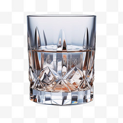 白色玻璃杯半杯水写实元素装饰图