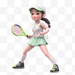 运动员3d图片_亚运会3D人物竞技比赛女生打网球