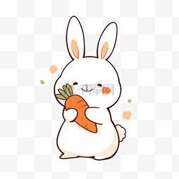 胡萝卜手绘背景图片_可爱兔子胡萝卜卡通元素