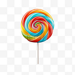彩虹棒棒糖童趣孩子糖果写实元素装饰图案