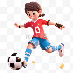 女子足球图片_亚运会3D人物竞技比赛红衣服女生