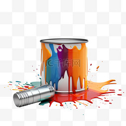一罐油漆图片_正在用一罐油漆和刷子建造的页面