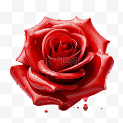 红玫瑰写实图片_红玫瑰娇艳欲滴浓烈热情写实元素