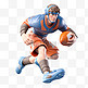 亚运会3D人物竞技比赛蓝衣男人打橄榄球