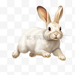 手绘兔子跑图片_兔子跑