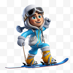 卡通滑雪运动员图片_滑冰滑雪滑板运动卡通人物
