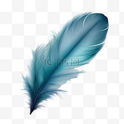 蓝绿色羽毛鸟类写实AI元素装饰图
