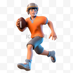 体育橄榄球图片_亚运会3D人物竞技比赛橙衣男子带