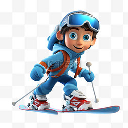 滑冰滑雪滑板运动卡通人物