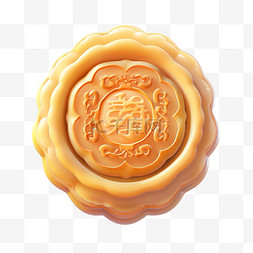 月饼图标图片_中秋节3d元素月饼糕点