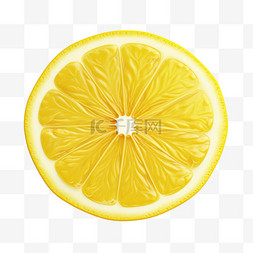 柠檬黄色图片_柠檬水果切片黄色写实AI元素装饰