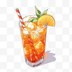 冷饮背景手绘图片_冷饮果汁卡通元素夏季