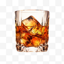 威士忌酒杯子酒精冰写实元素装饰