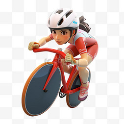 3D亚运会比赛人物女子自行车竞速