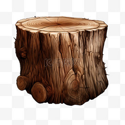 树木木桩枯木木头写实元素装饰图