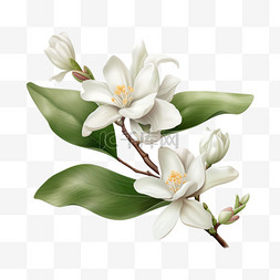 花植物桂花白色雅致写实AI元素装