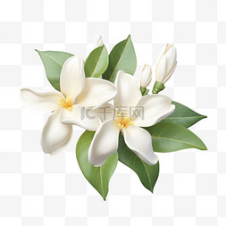 花朵白色图片_桂花白色单枝俯视角写实AI元素装