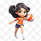 3D亚运会比赛人物女子排球