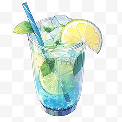 夏季果汁手绘图片_果汁冷饮卡通元素夏季