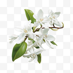 桂花洁白花朵写实AI元素装饰图案