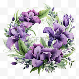 花边紫色图片_花朵紫色幽香花环花框花边花架头