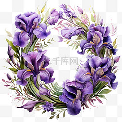 花朵花环花框花边花架紫色优美头