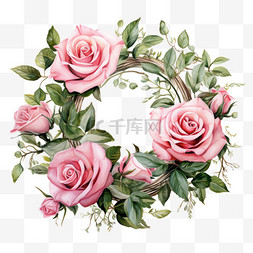 花朵粉色牡丹花环花框花边花架头
