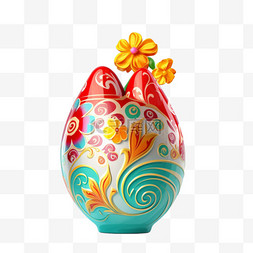 有装饰的复活节彩蛋的花瓶