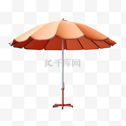 遮阳伞橘色写实AI元素装饰图案