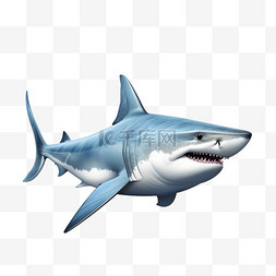 鲨鱼海洋生物写实AI元素装饰图案
