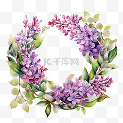 紫色头像框图片_淡紫色满天星花朵花环花框花边花