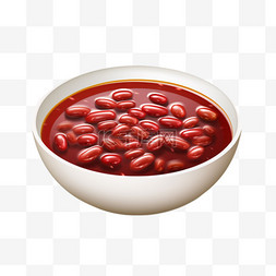 红豆汤红豆粥写实AI元素装饰图案