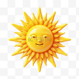 太阳微笑拟人写实AI元素装饰图案