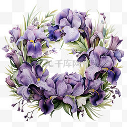 花朵花环紫色幽香花框花边花架头